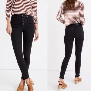 Madewell 9” High-Rise Skinny Jean Black Button Fly